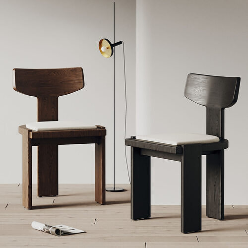 Artistic wooden chair 033 3D model