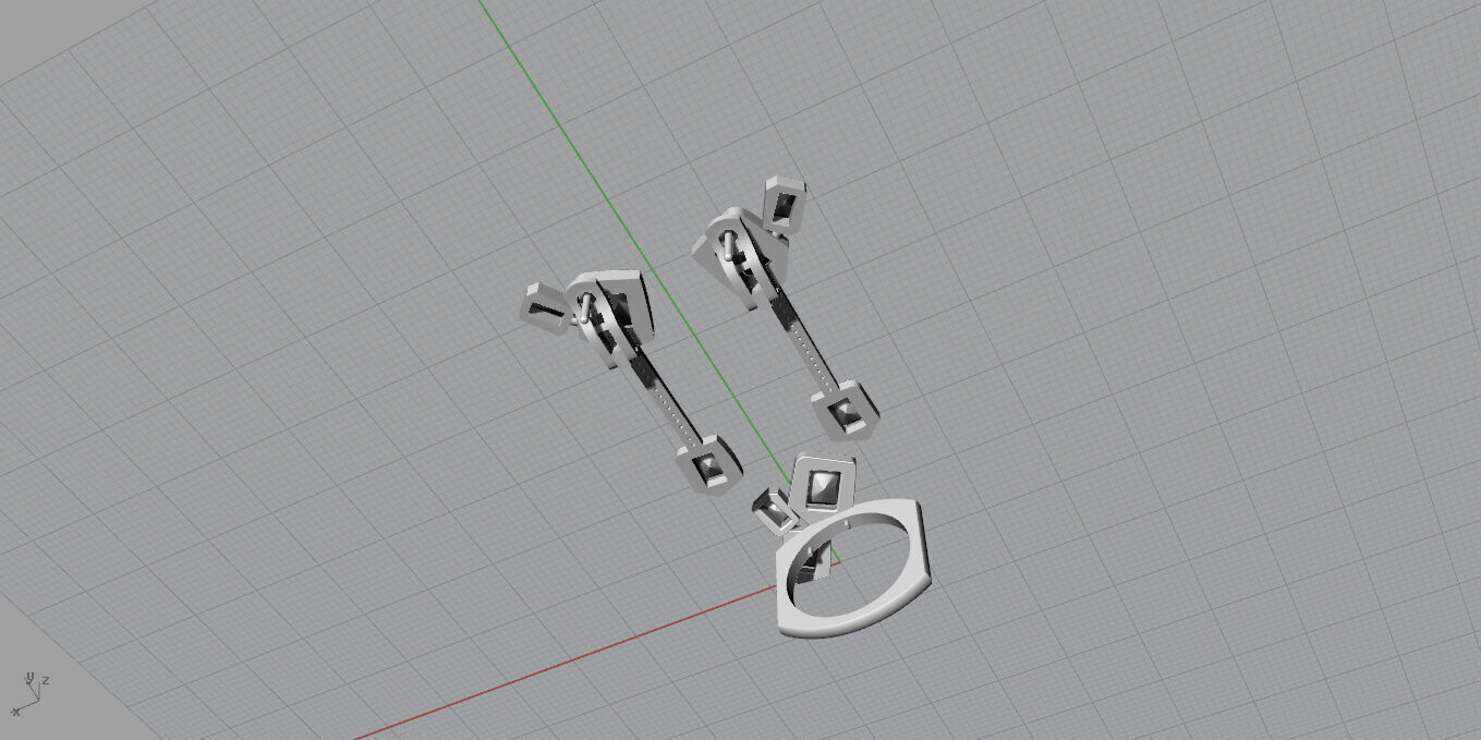 Ring and Earrings 3D print model_12