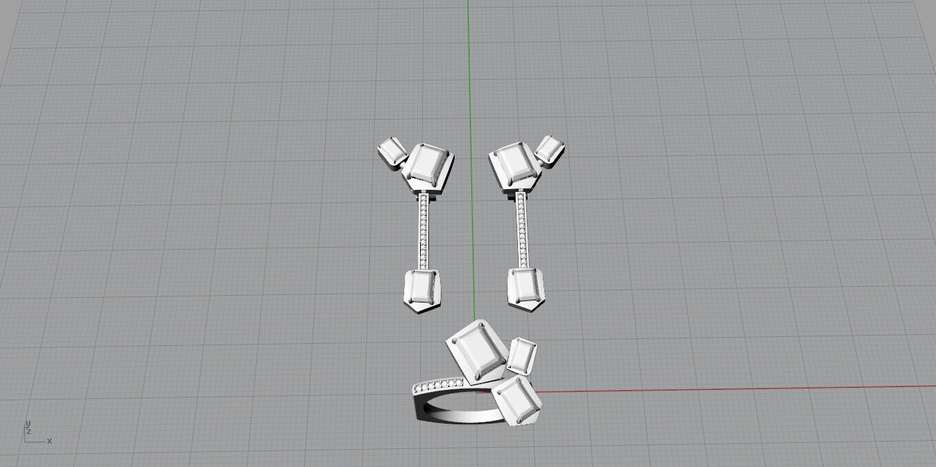 Ring and Earrings 3D print model_13
