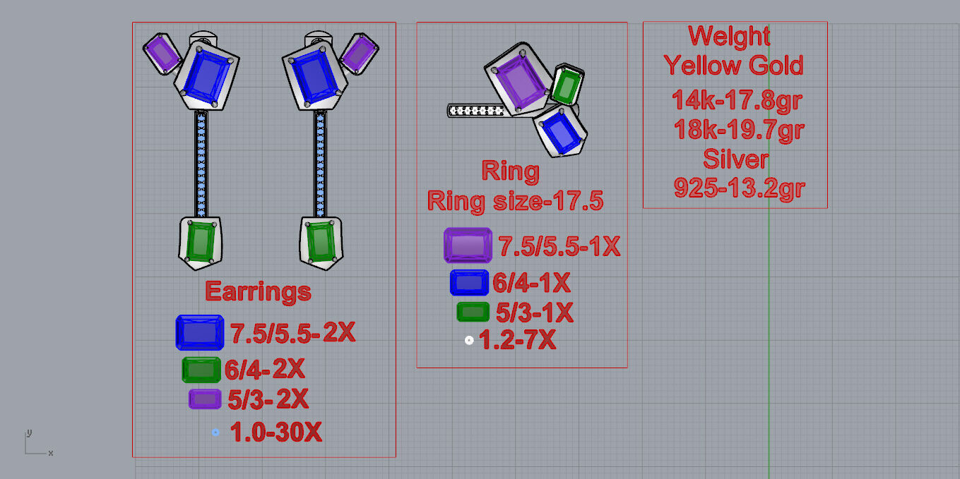 Ring and Earrings 3D print model_3