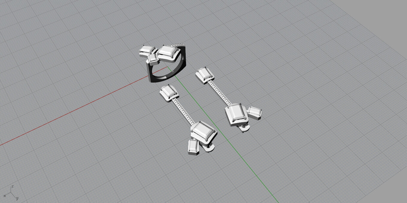 Ring and Earrings 3D print model_8