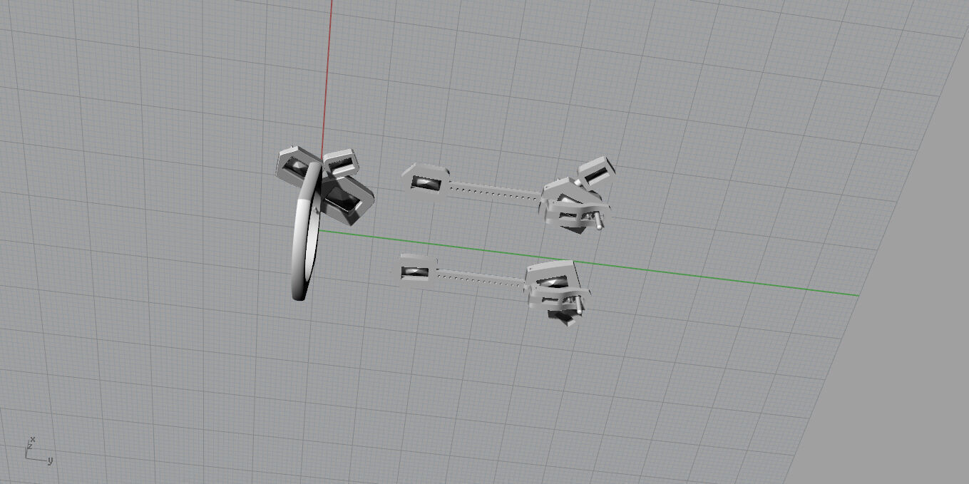 Ring and Earrings 3D print model_7