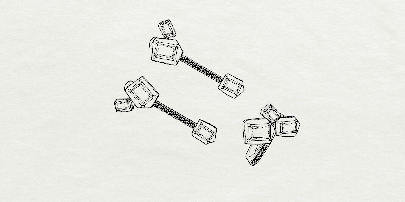 Ring and Earrings 3D print model_19