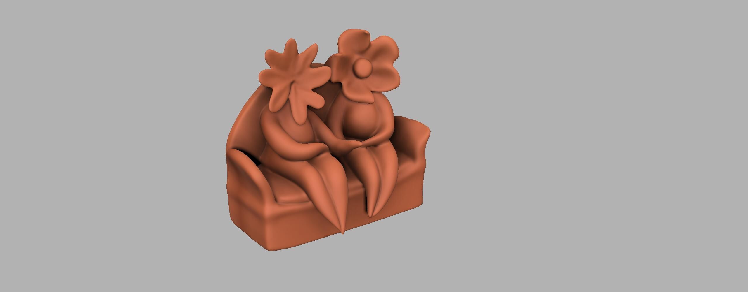 Ceramic Flower Sculptures - Cazamic 3D model_6