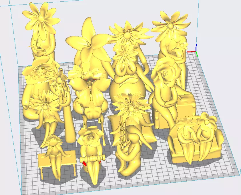 Ceramic Flower Sculptures - Cazamic 3D model_0