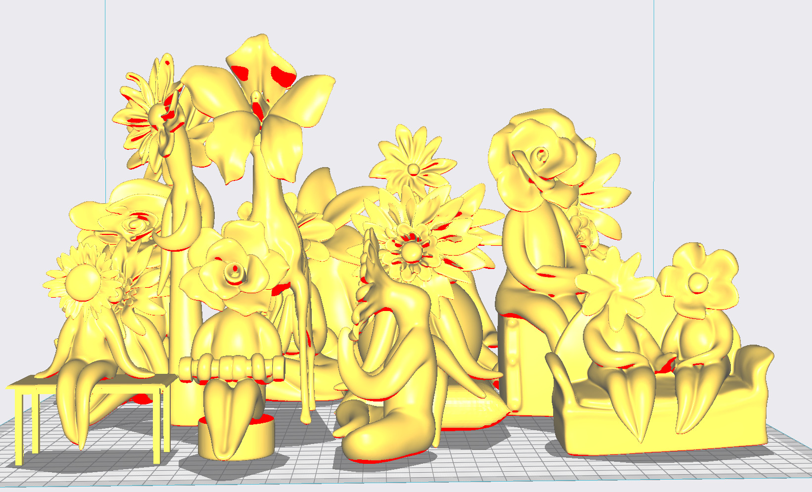 Ceramic Flower Sculptures - Cazamic 3D model_11