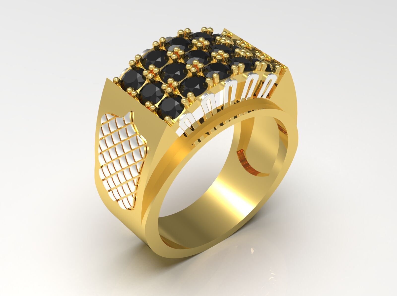 diamond man ring mr0066 3D print model_12