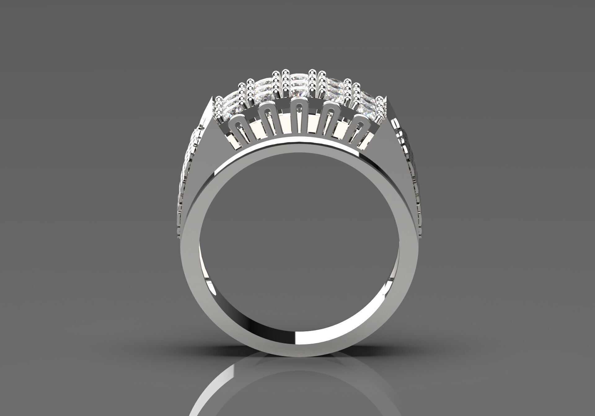 diamond man ring mr0066 3D print model_2