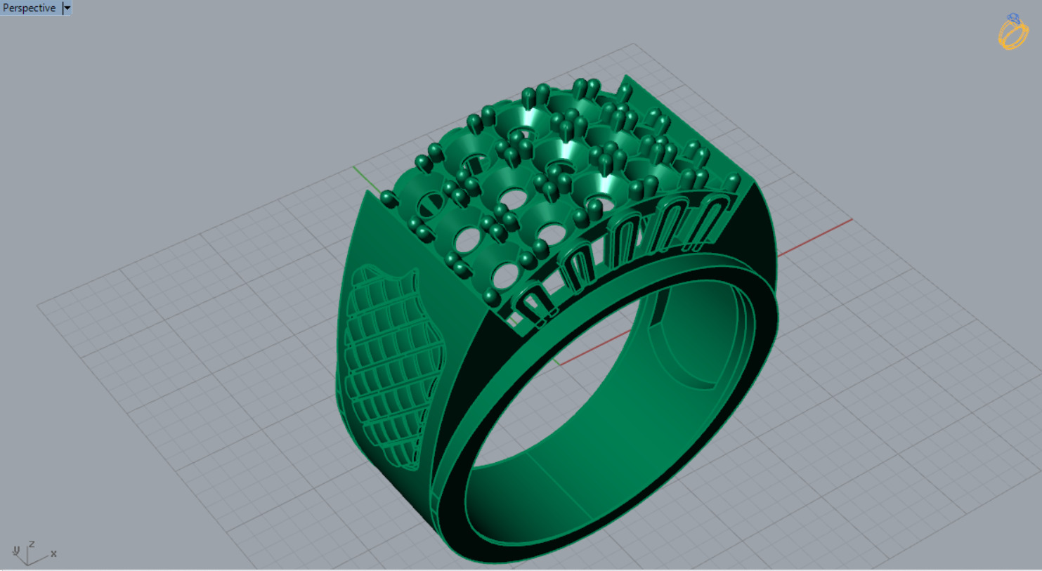 diamond man ring mr0066 3D print model_7