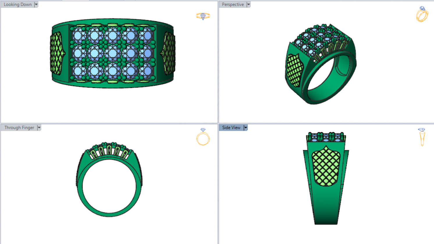 diamond man ring mr0066 3D print model_17