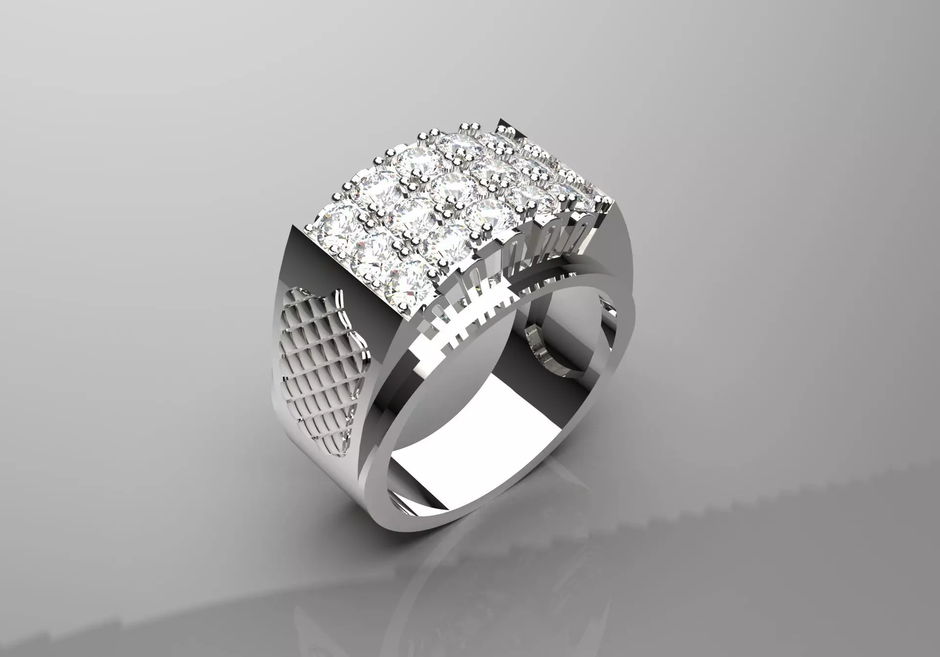 diamond man ring mr0066 3D print model_0