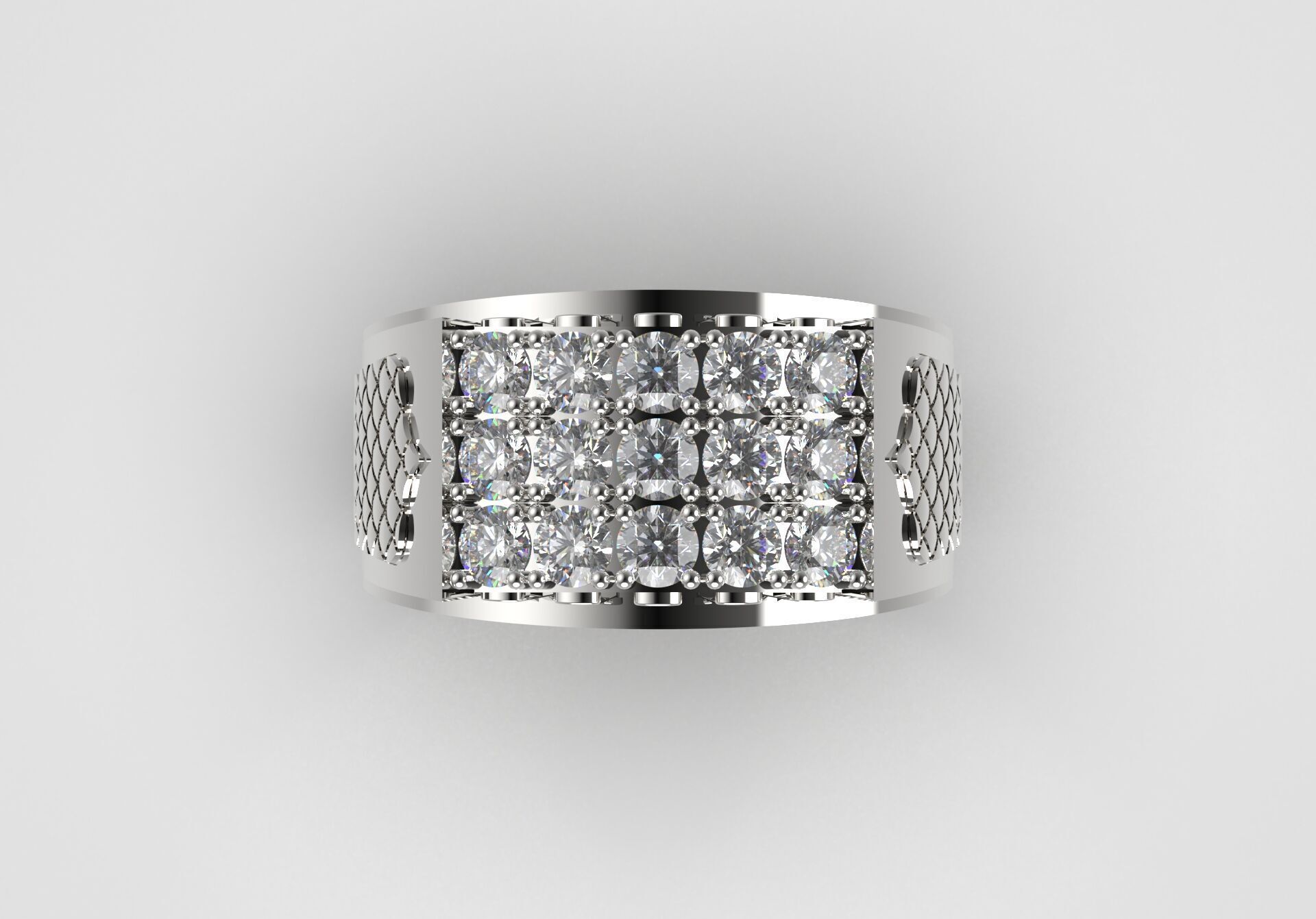 diamond man ring mr0066 3D print model_3