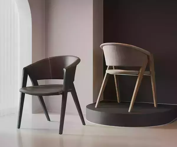 Modern Curved Back Lounge Chairs 036 3D model