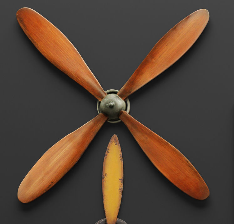 Set propeller 3D two wooden propellers 3D model_1