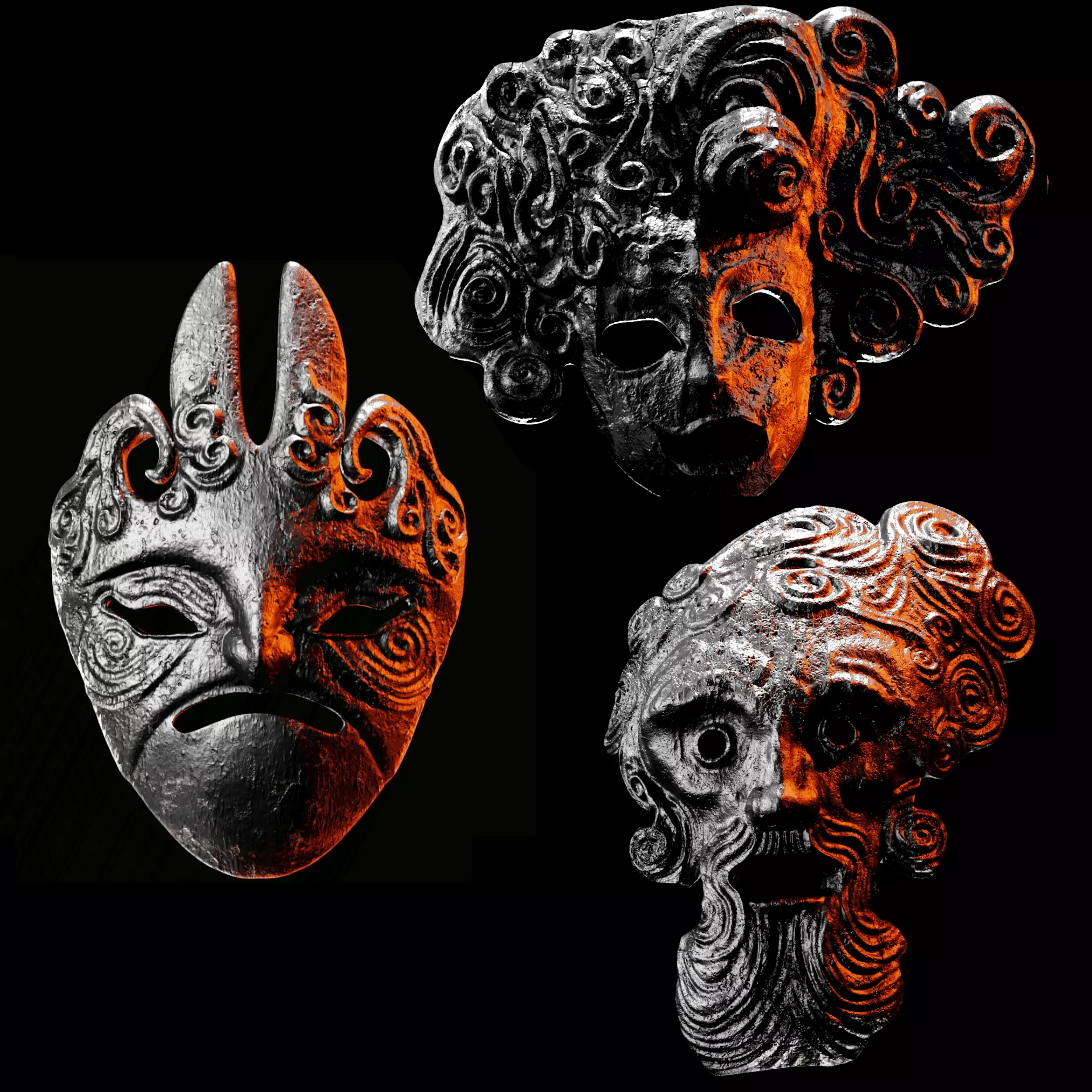 PINWHEEL MASKS BUNDLE - DARK SOULS - MOTHER FATHER CHILD 3D print model