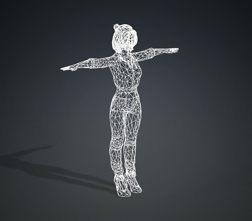 Female Office Worker01 Free low-poly 3D model_16