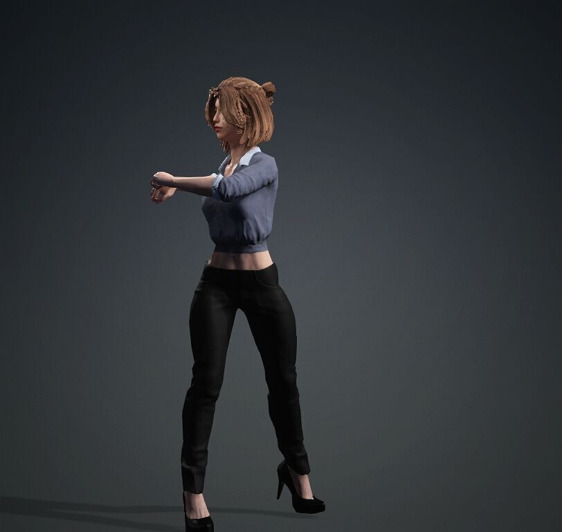 Female Office Worker01 Free low-poly 3D model_23