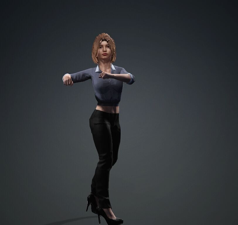 Female Office Worker01 Free low-poly 3D model_22