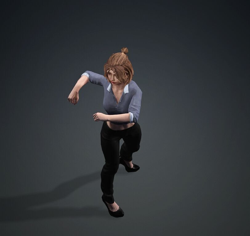 Female Office Worker01 Free low-poly 3D model_5