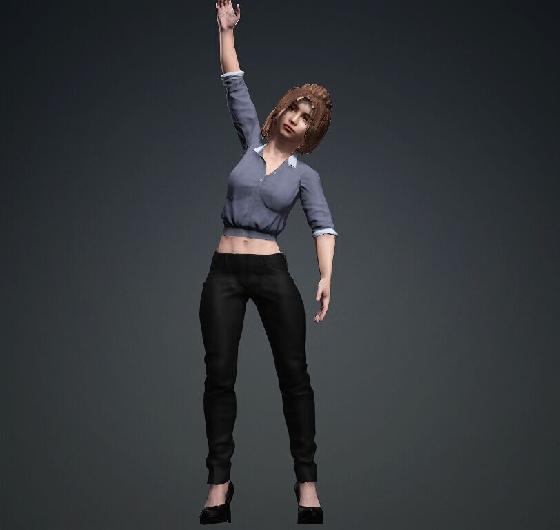 Female Office Worker01 Free low-poly 3D model_21