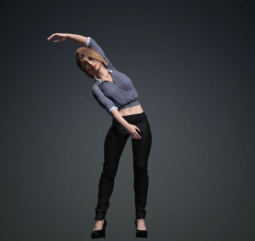 Female Office Worker01 Free low-poly 3D model_20