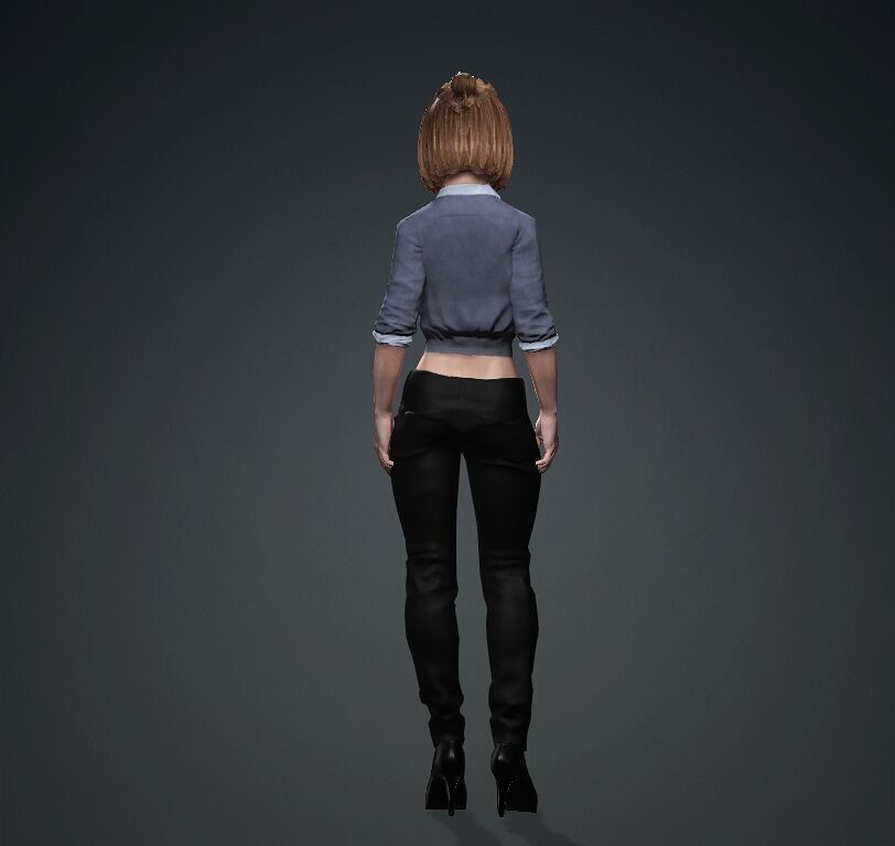 Female Office Worker01 Free low-poly 3D model_17