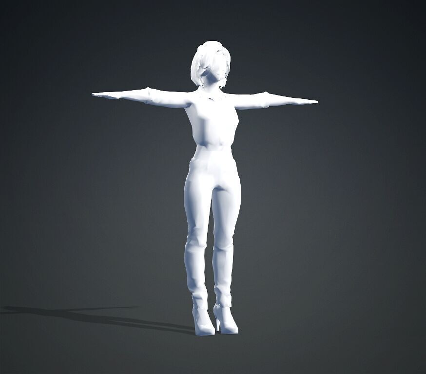 Female Office Worker01 Free low-poly 3D model_15