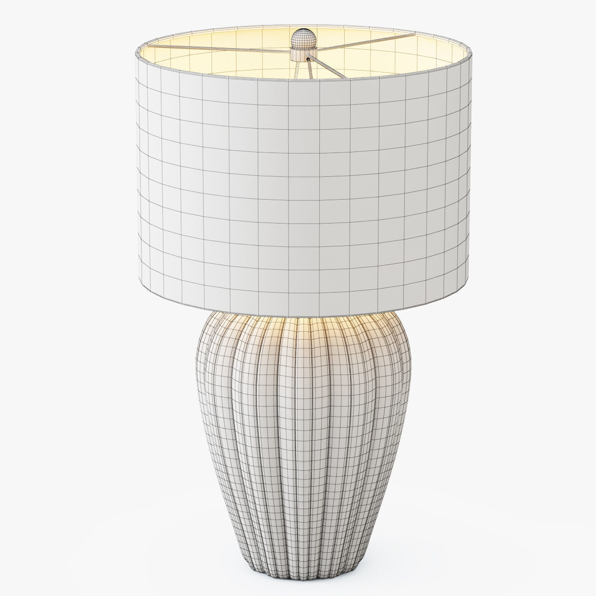 Gray Brown Ceramic Table Lamp 3D model_3