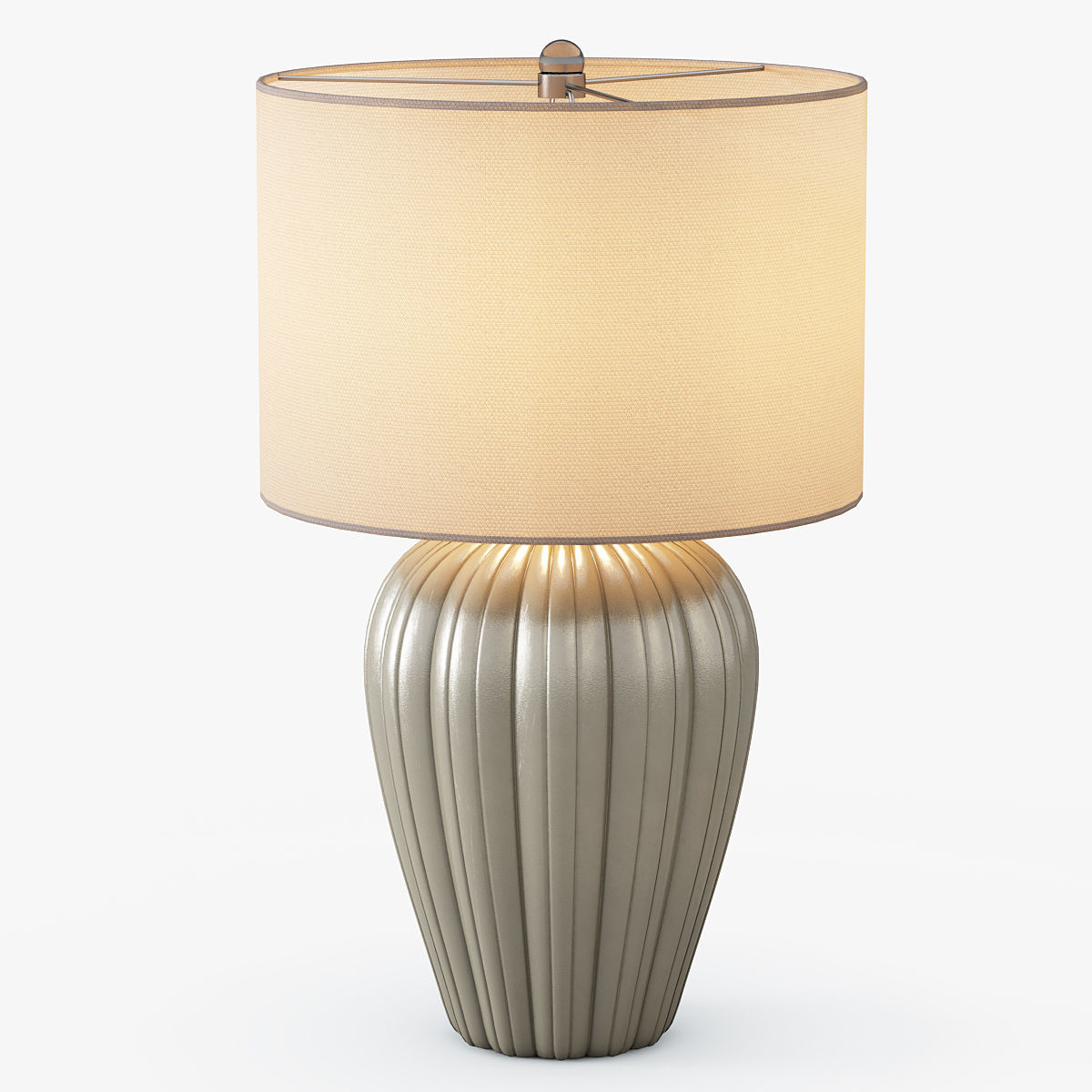 Gray Brown Ceramic Table Lamp 3D model_1