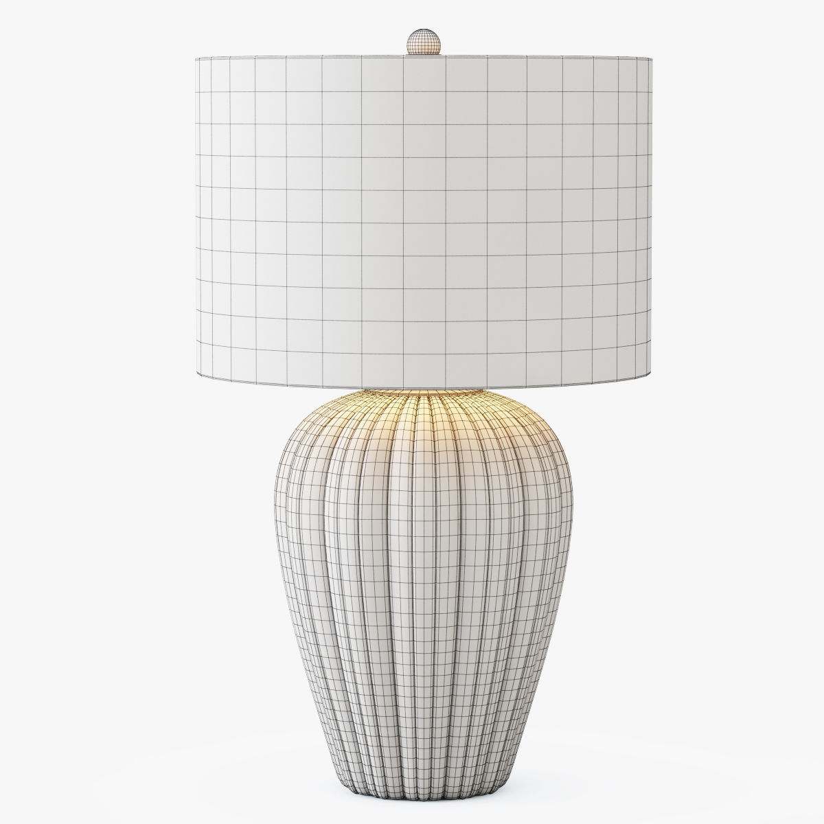Gray Brown Ceramic Table Lamp 3D model_2