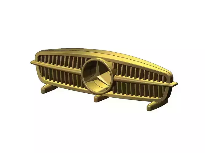 Ribbed Mercedes 300SL gullwing grille sculpture desk ornament 3D print model