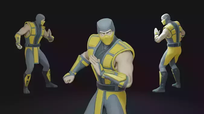 Scorpion Mortal Kombat Animation-Ready Low-poly 3D model