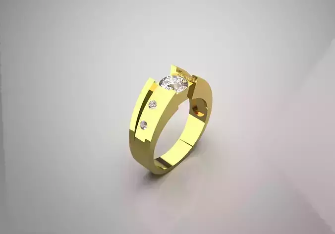 Modern man ring with diamond model mr0113