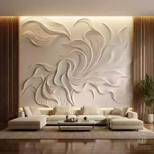 modern panel wall decor set relief stl mural CNC 157