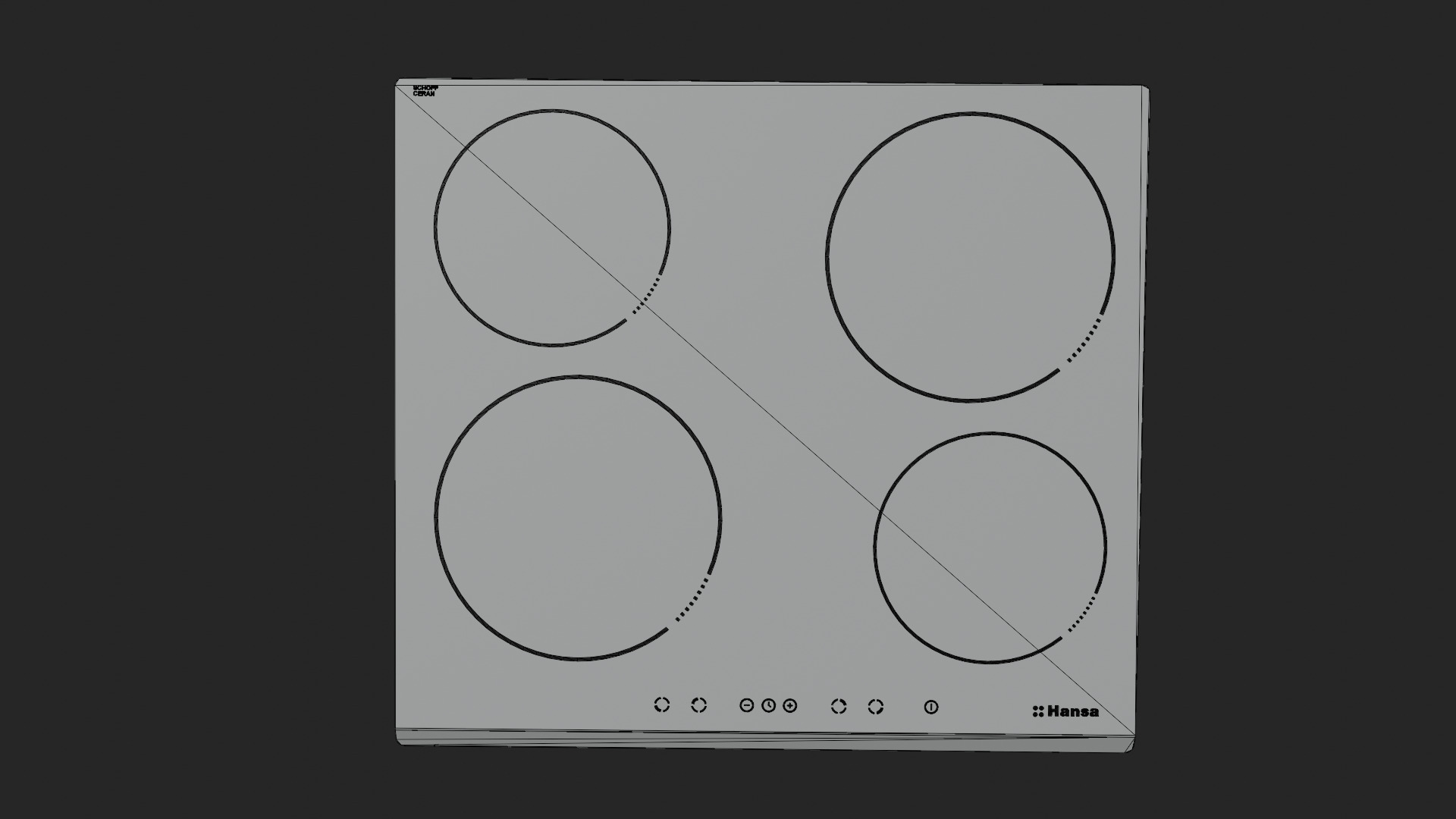 Hansa BHIW67323 inductive cooktop Low-poly 3D model_6