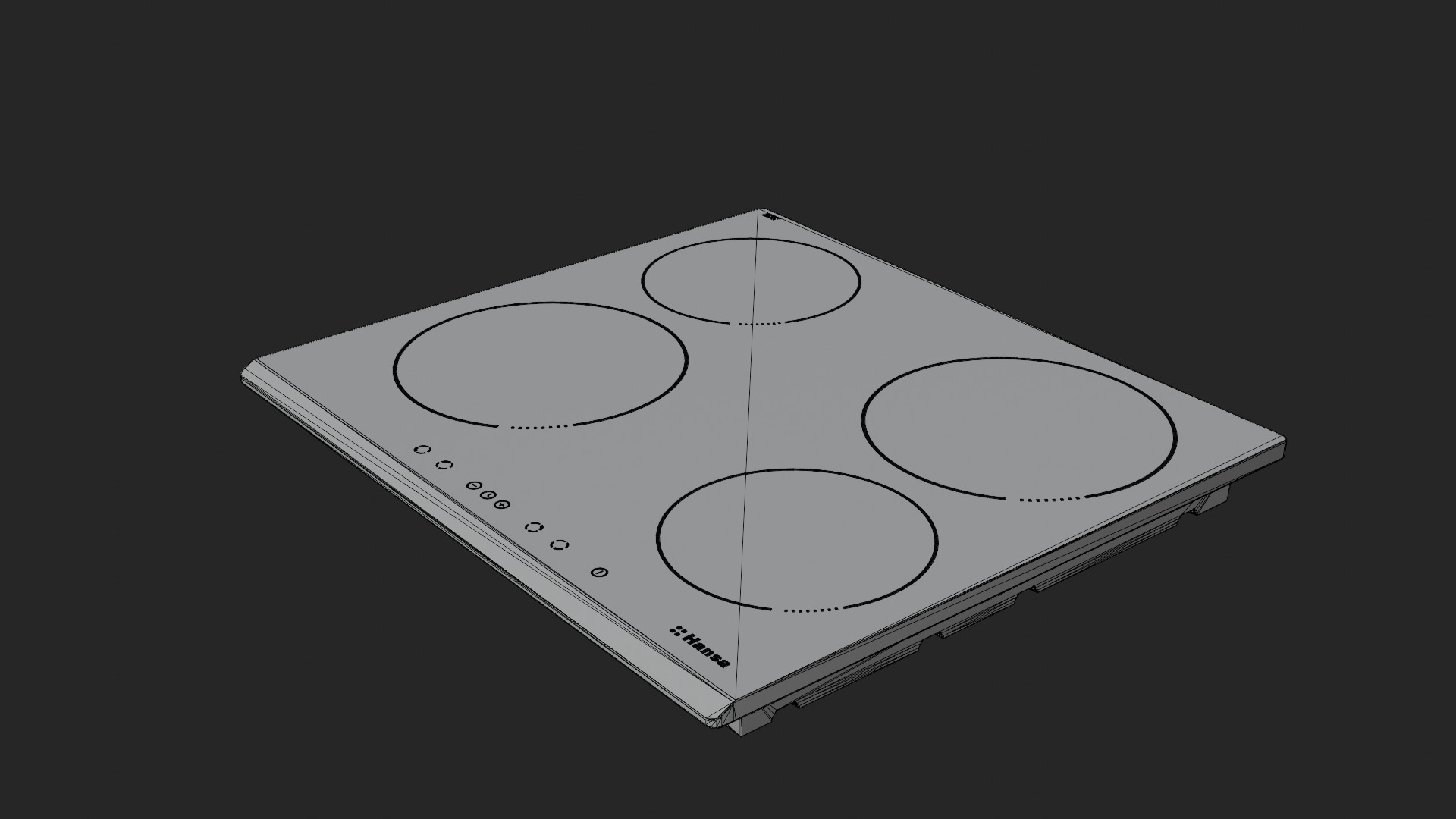 Hansa BHIW67323 inductive cooktop Low-poly 3D model_4