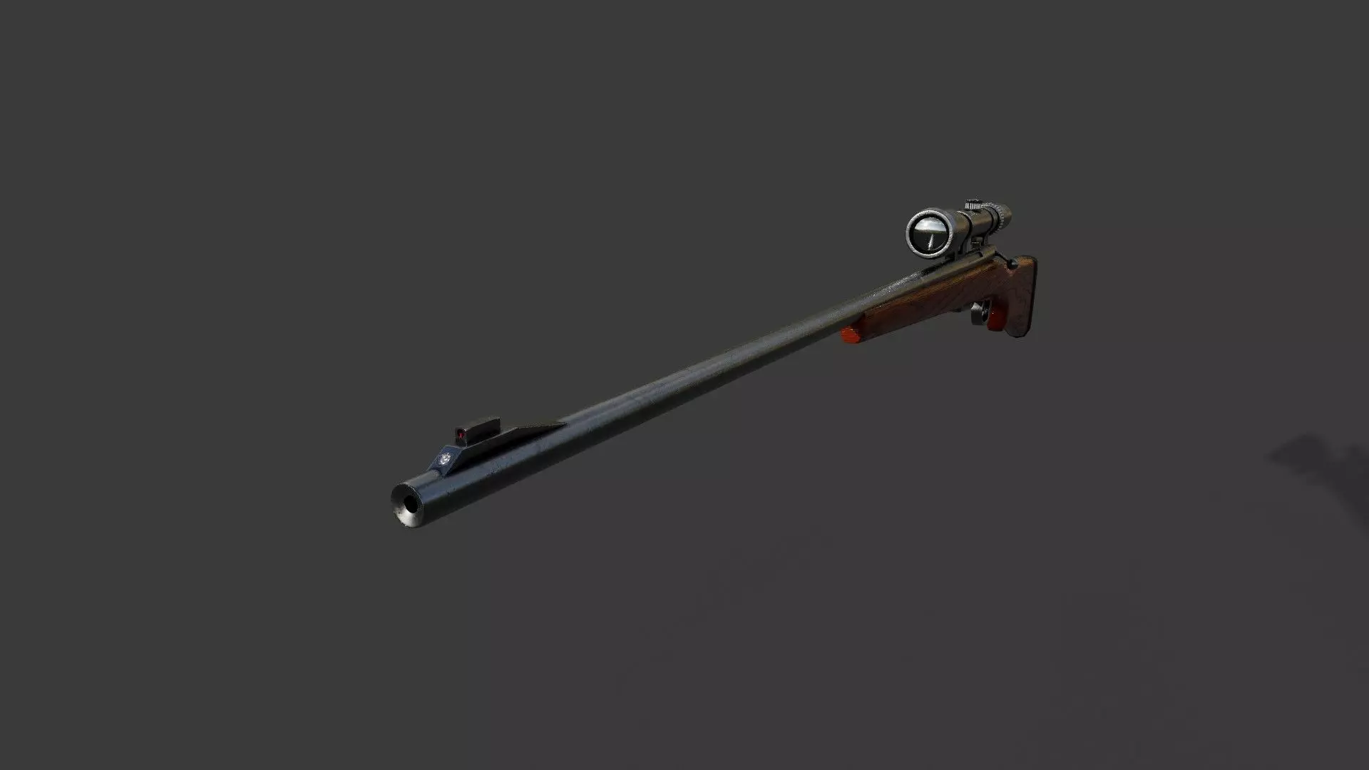 Hunting Rifle Game Ready 3D model_0