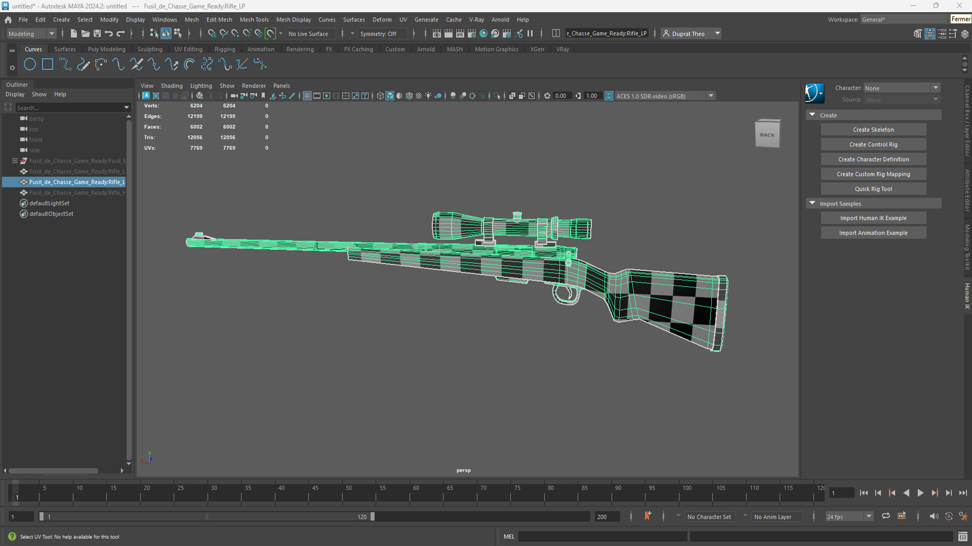 Hunting Rifle Game Ready 3D model_4