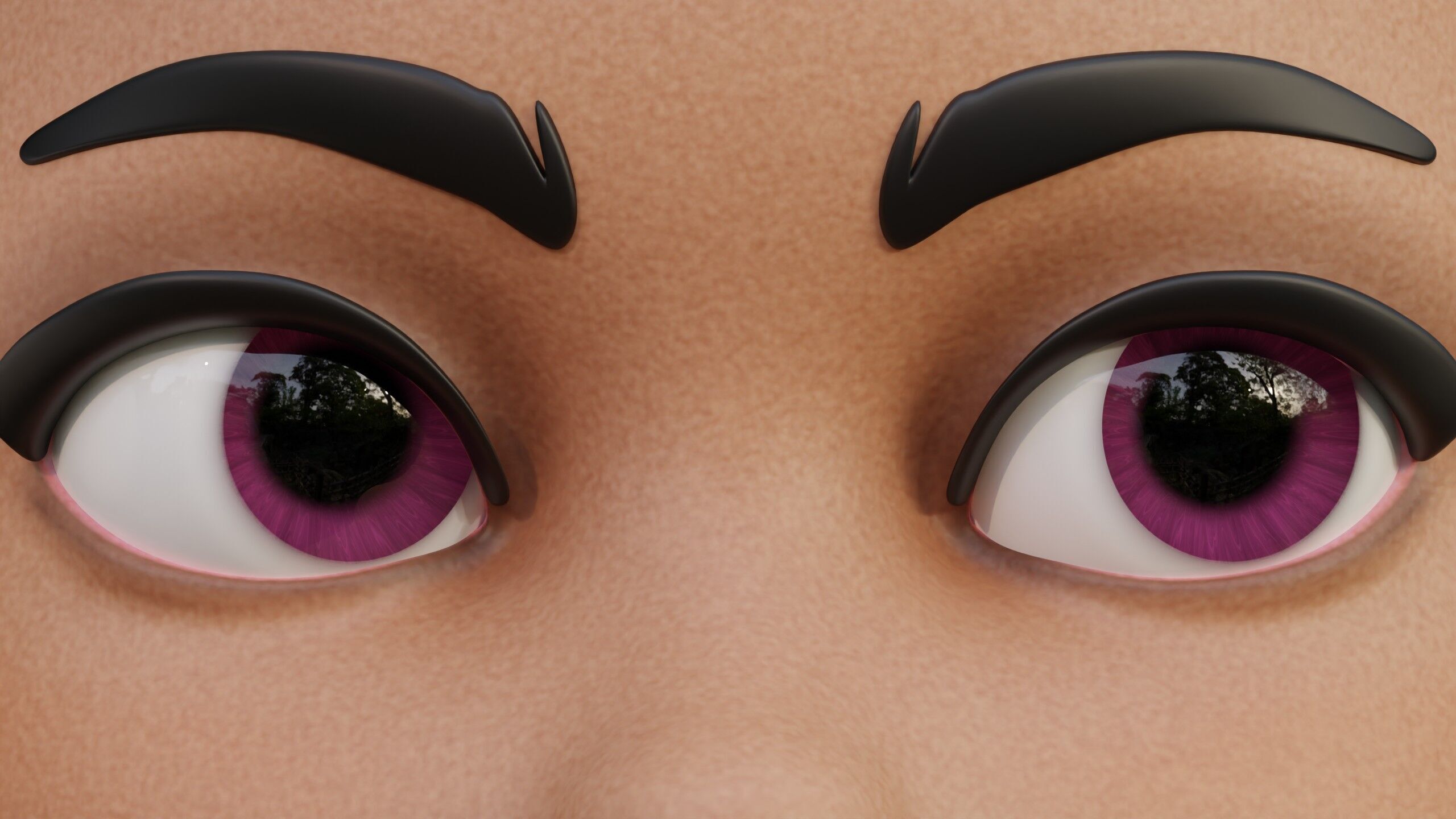 Cartoon eyes Low-poly 3D model_2