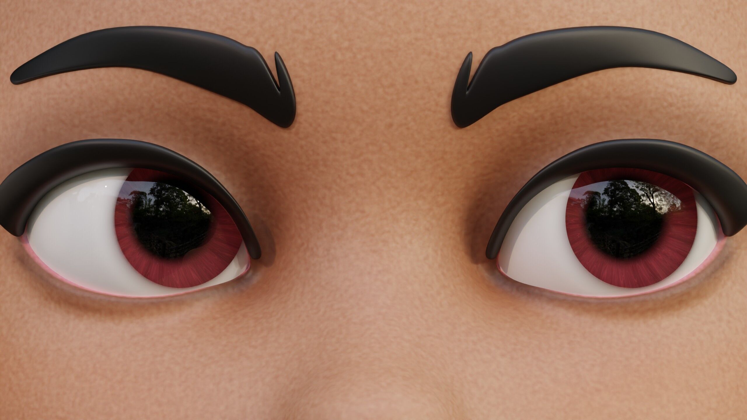 Cartoon eyes Low-poly 3D model_2