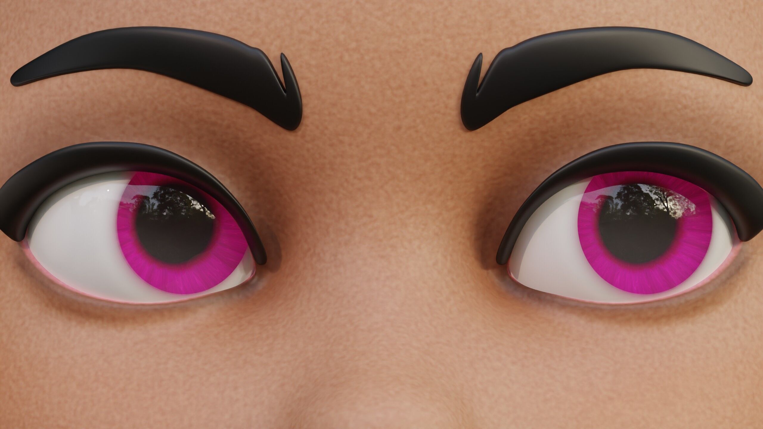 Cartoon eyes Low-poly 3D model_2