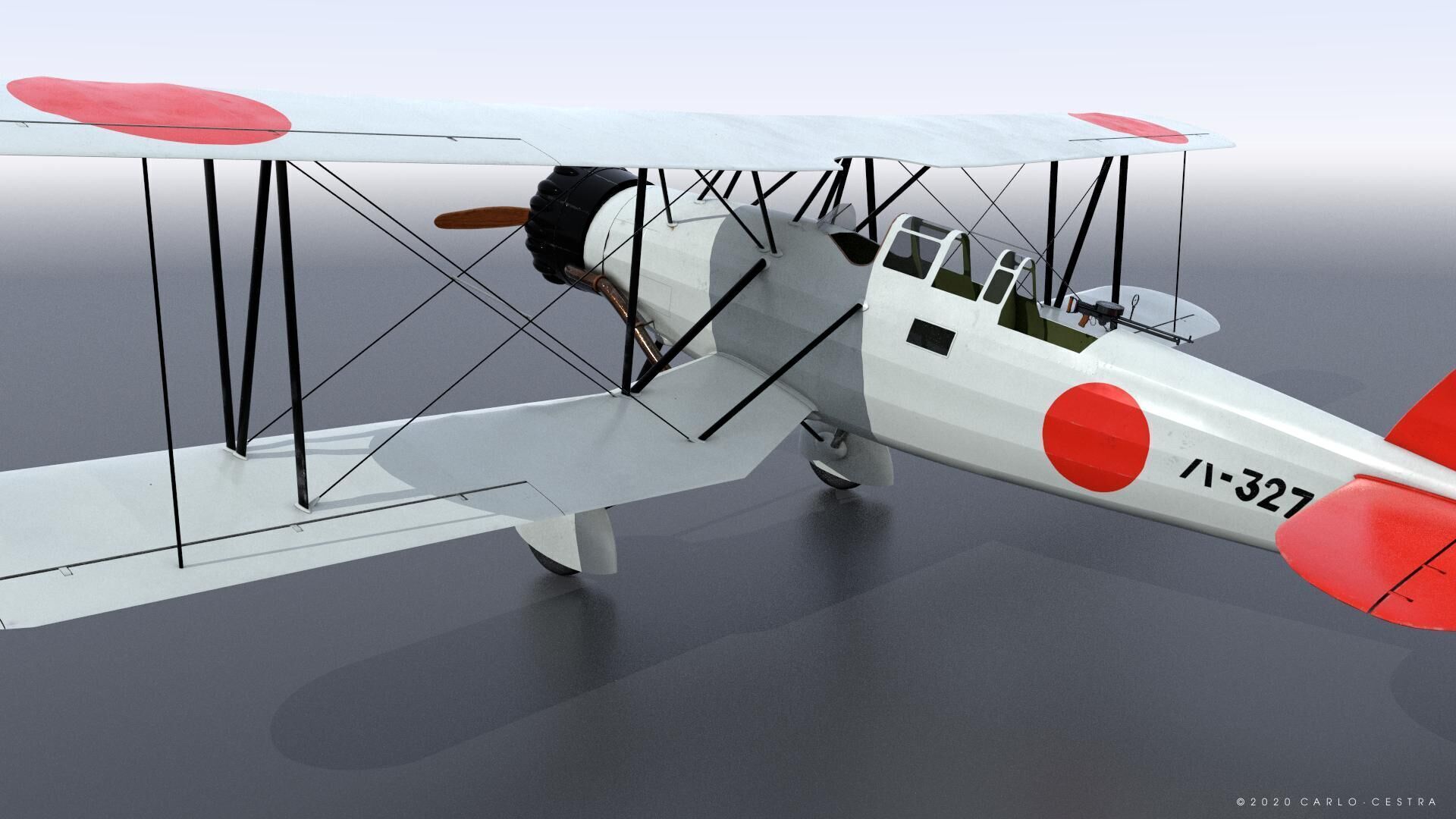 B4Y ha-327 - Not rigged Low-poly 3D model_2
