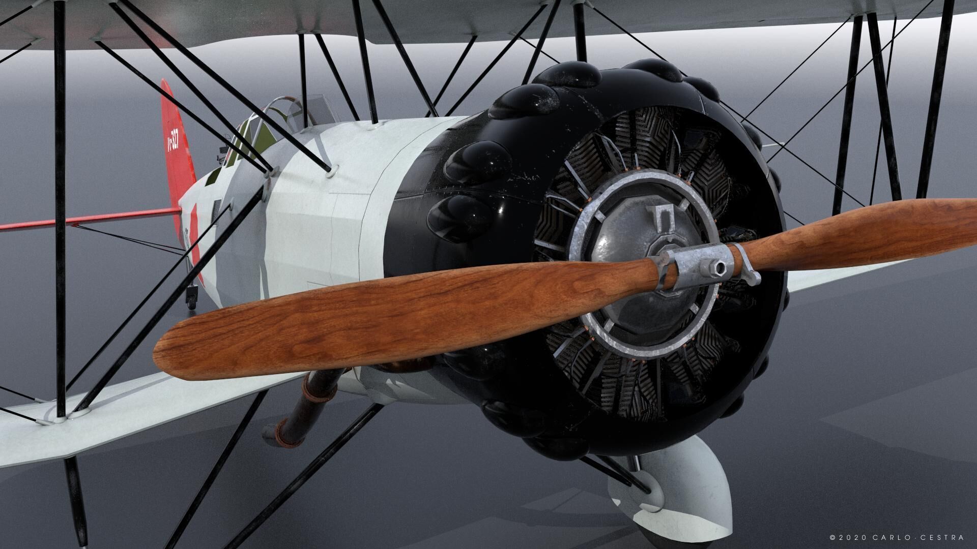 B4Y ha-327 - Not rigged Low-poly 3D model_4