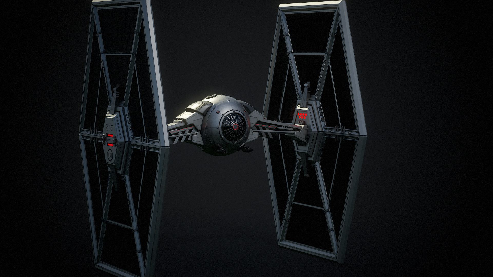 Tie Fighter Low-poly 3D model_6