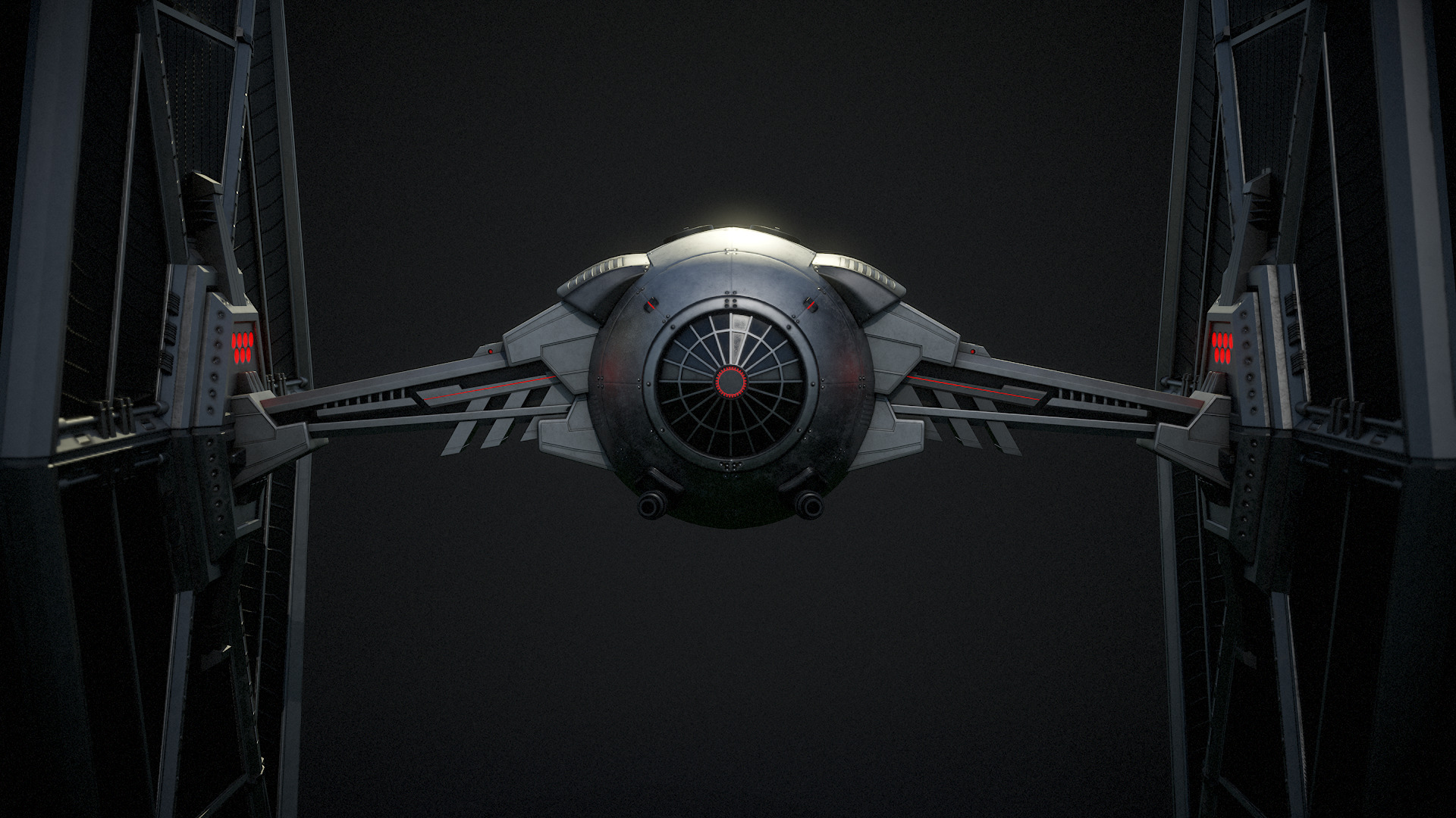 Tie Fighter Low-poly 3D model_4