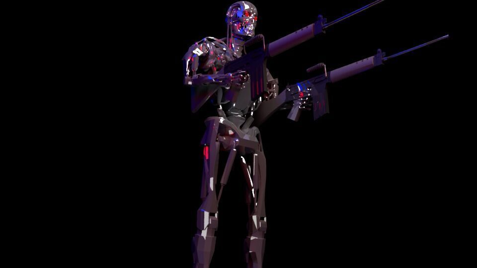 T-800 Cybernetic Enforcer Low-poly 3D model_1