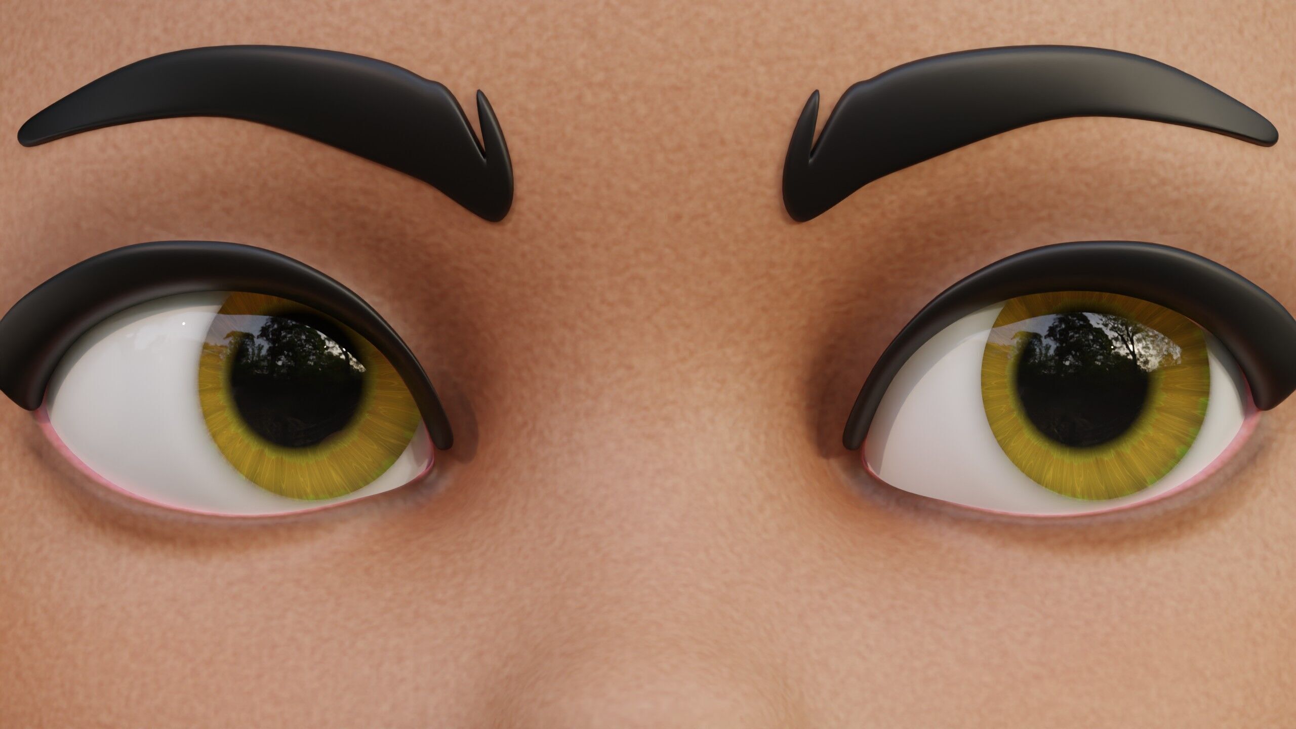 Cartoon eyes Low-poly 3D model_2