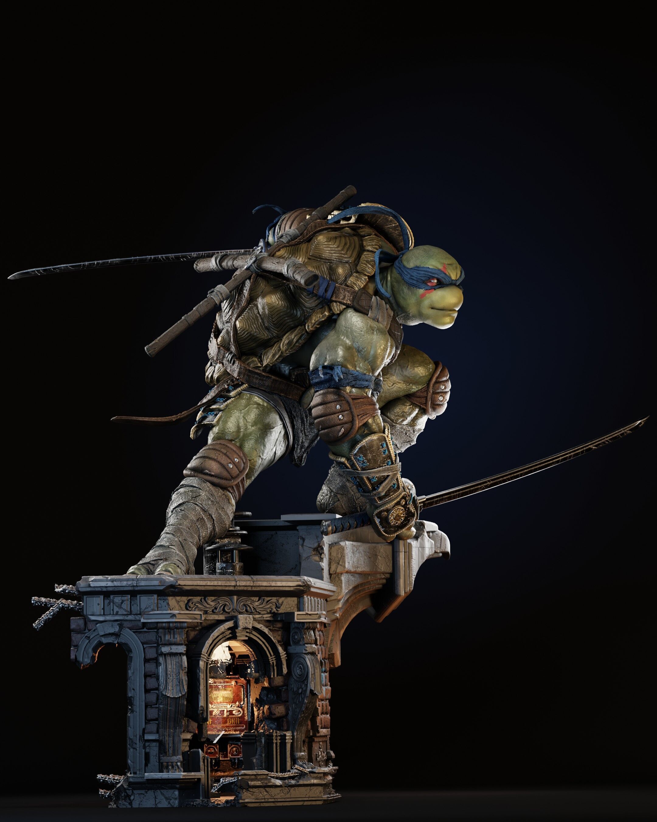 Leo TMNT Tortuga Ninja - STL  3D print model_1