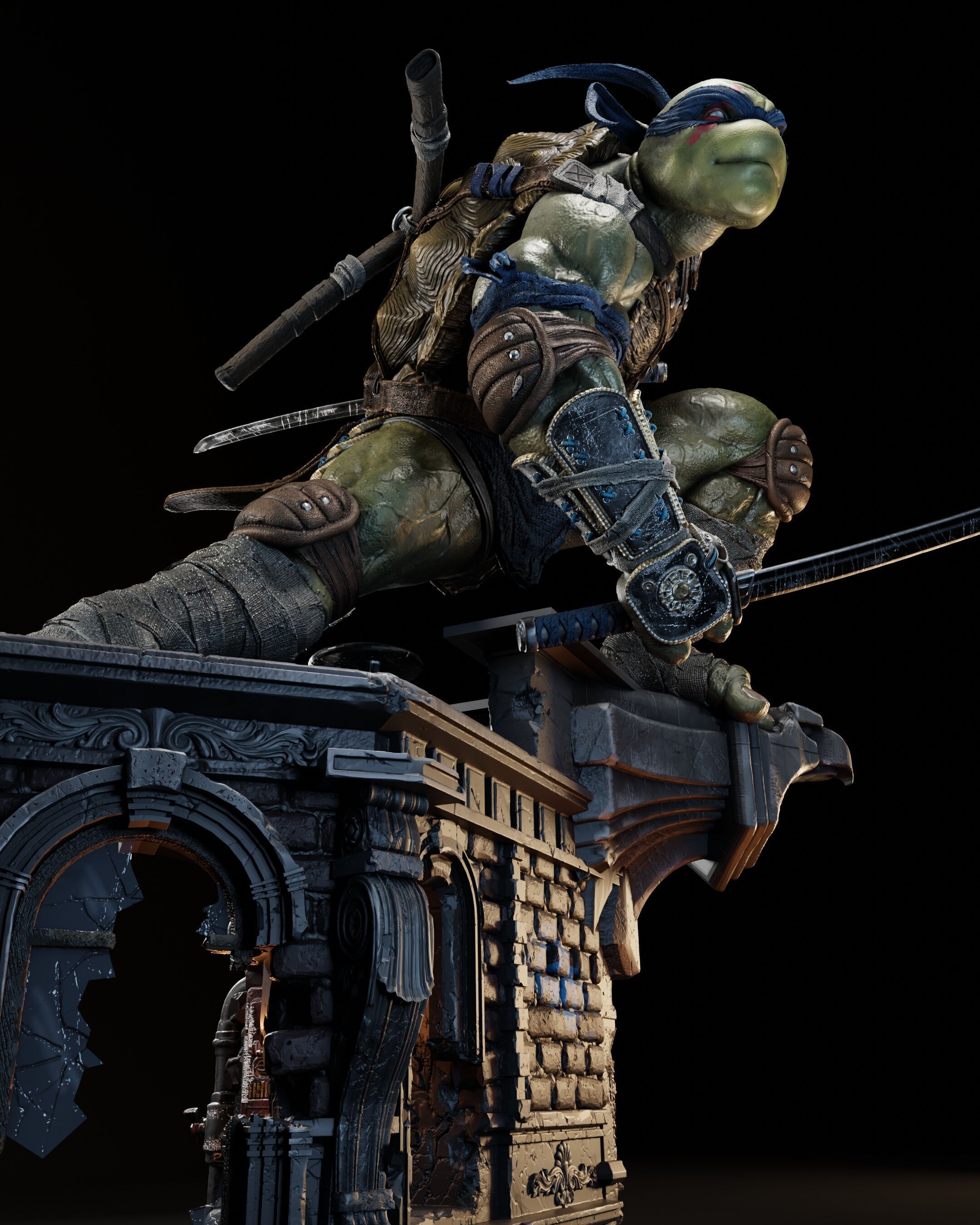 Leo TMNT Tortuga Ninja - STL  3D print model_9
