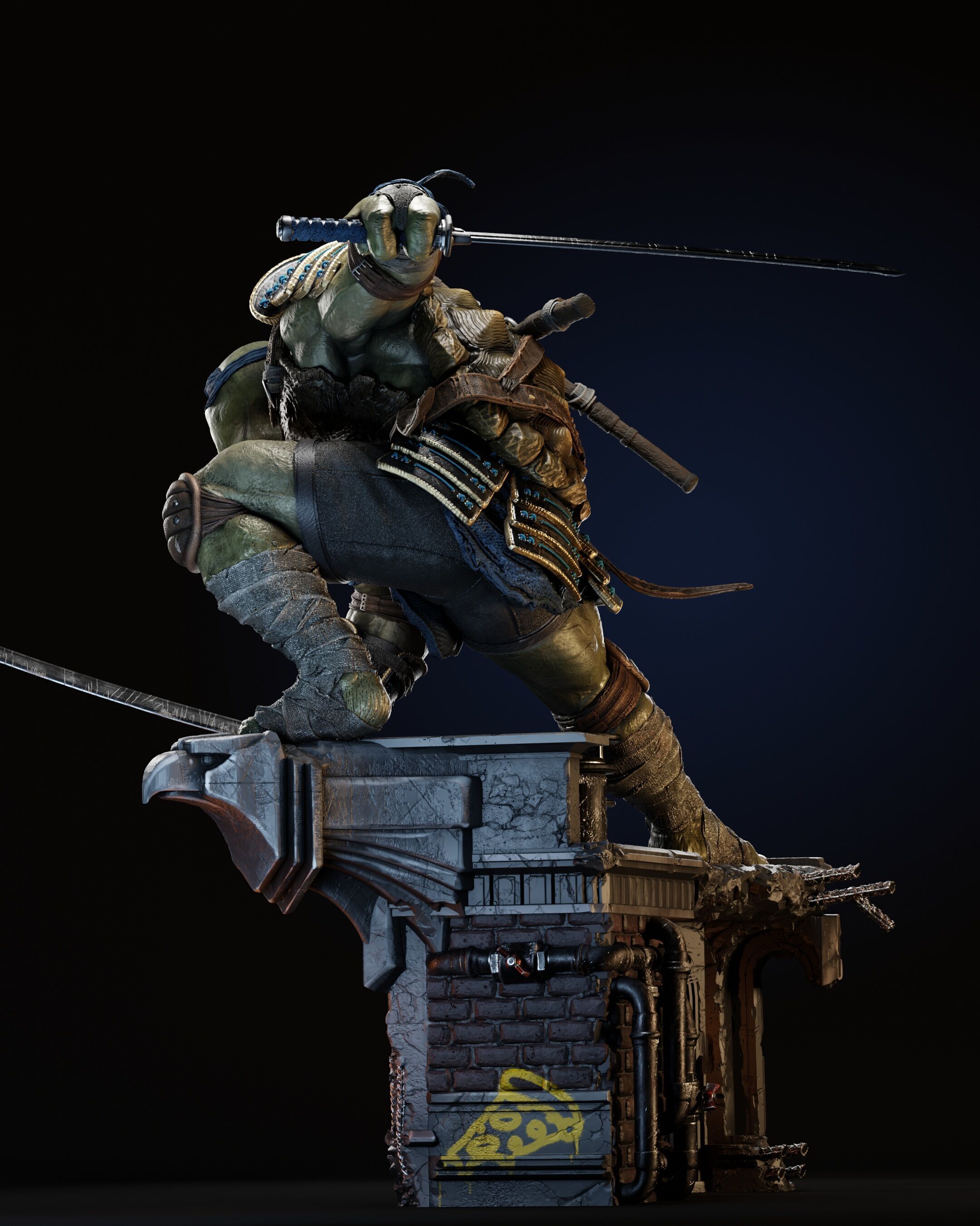 Leo TMNT Tortuga Ninja - STL  3D print model_3